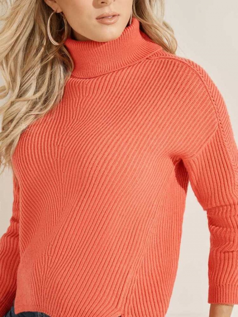 Chandails Guess Doni Turtleneck Femme Orange | 63198-HSZM