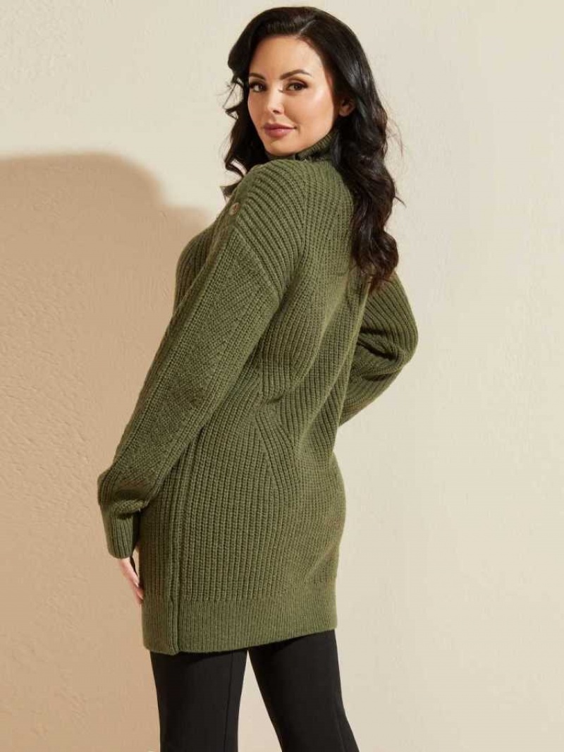 Chandails Guess Doris Pull Top Femme Vert Olive | 10547-NFIS