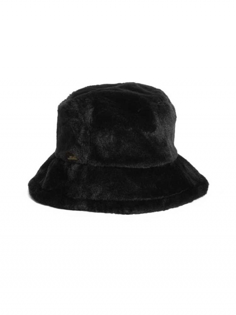 Chapeaux Guess Faux-Fur Bucket Femme Noir | 56102-FTOQ