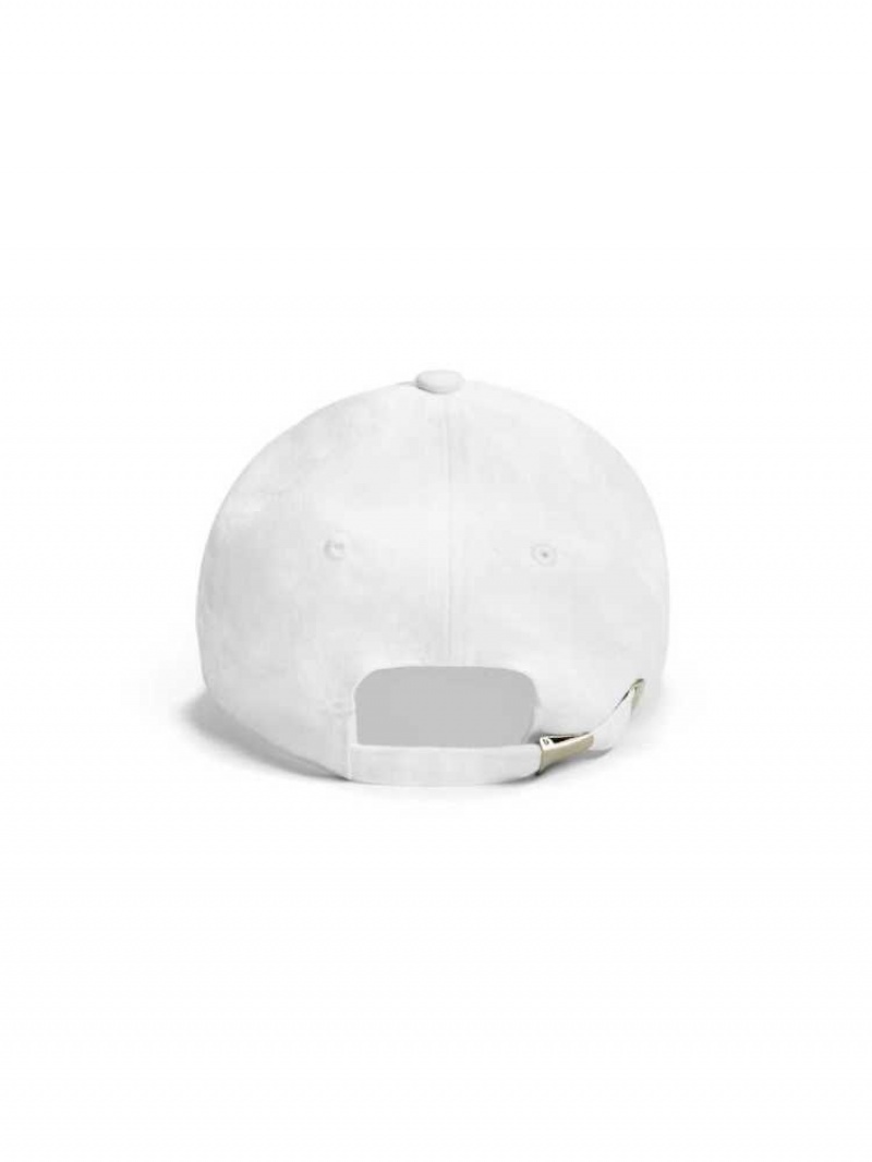 Chapeaux Guess Logo Baseball Femme Blanche | 48270-GHXJ