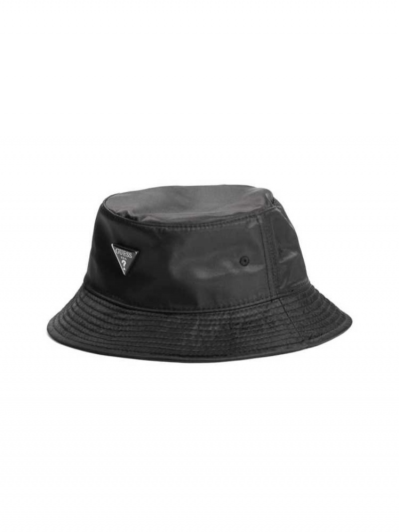 Chapeaux Guess Logo Emblem Nylon Bucket Femme Noir | 68190-VYUT