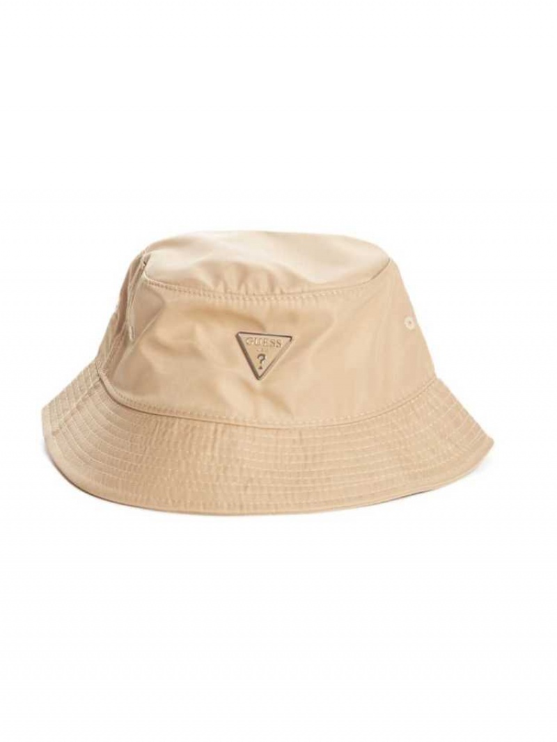 Chapeaux Guess Logo Emblem Nylon Bucket Femme Marron | 18026-GCUJ