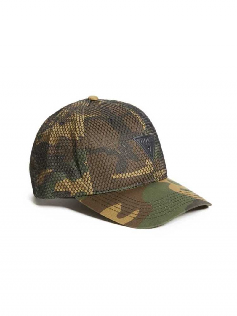 Chapeaux Guess Tyler Mesh Triangle Baseball Homme Camouflage | 03795-PHRY