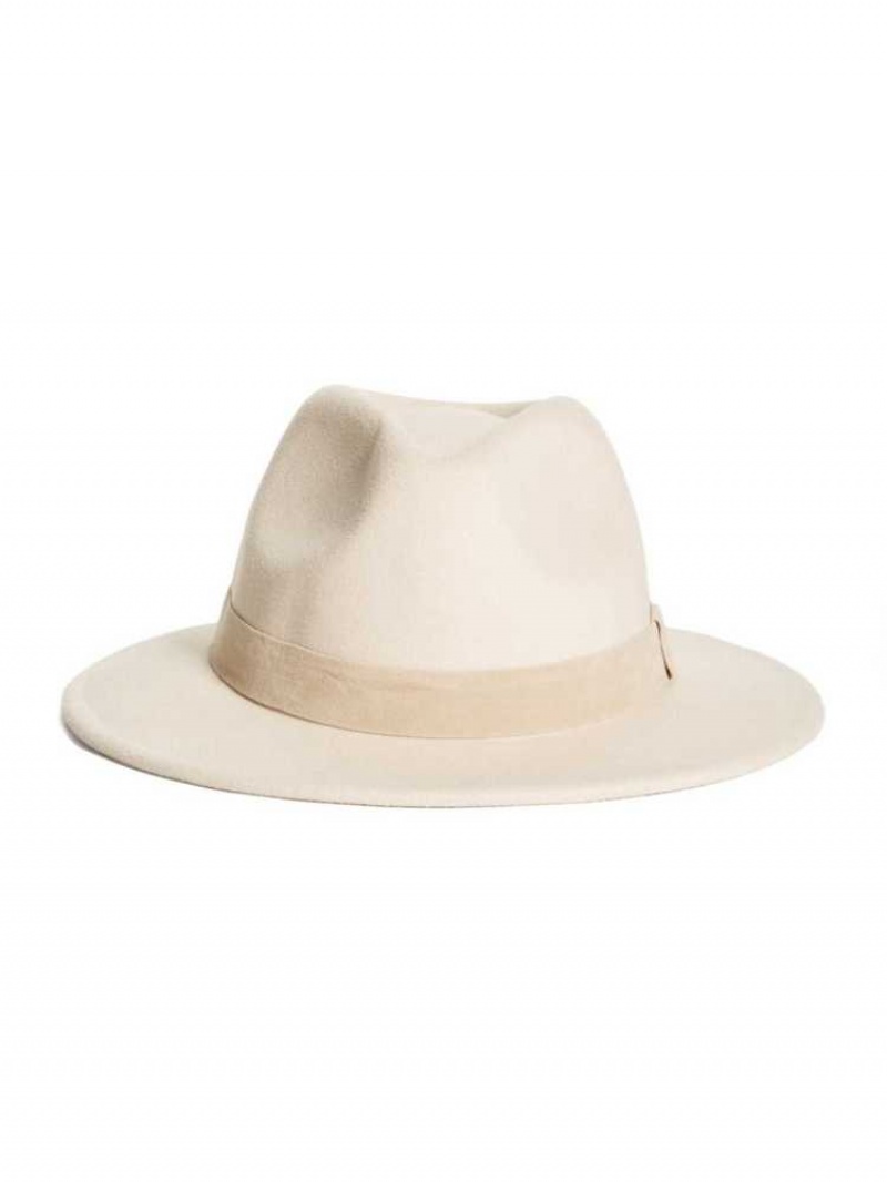 Chapeaux Guess Vickie Larges Brim Femme Beige | 75926-QRHF