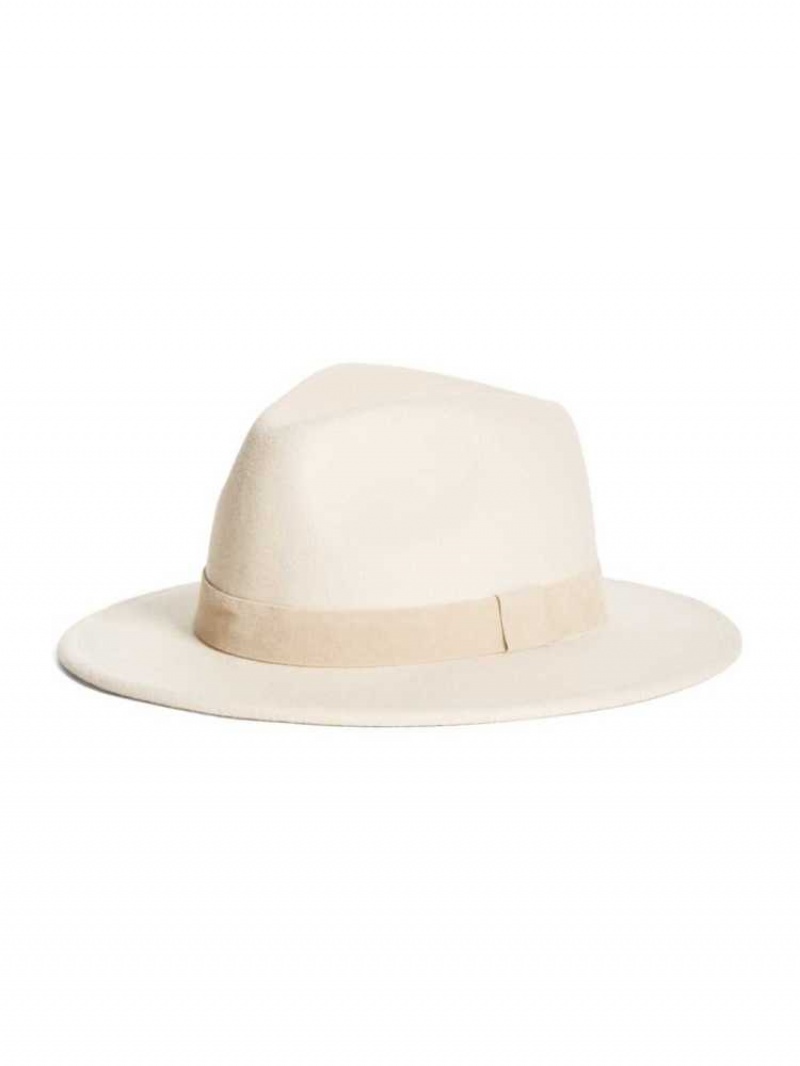 Chapeaux Guess Vickie Larges Brim Femme Beige | 75926-QRHF