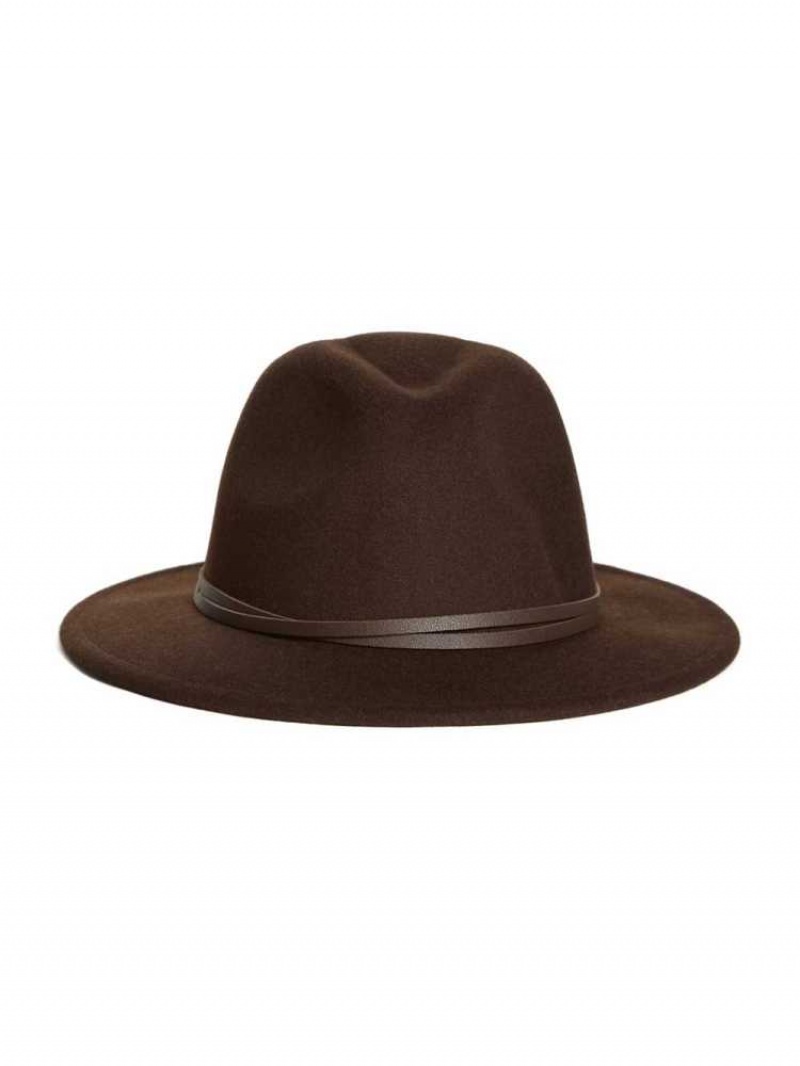 Chapeaux Guess Vickie Larges Brim Femme Marron | 18267-PFDS