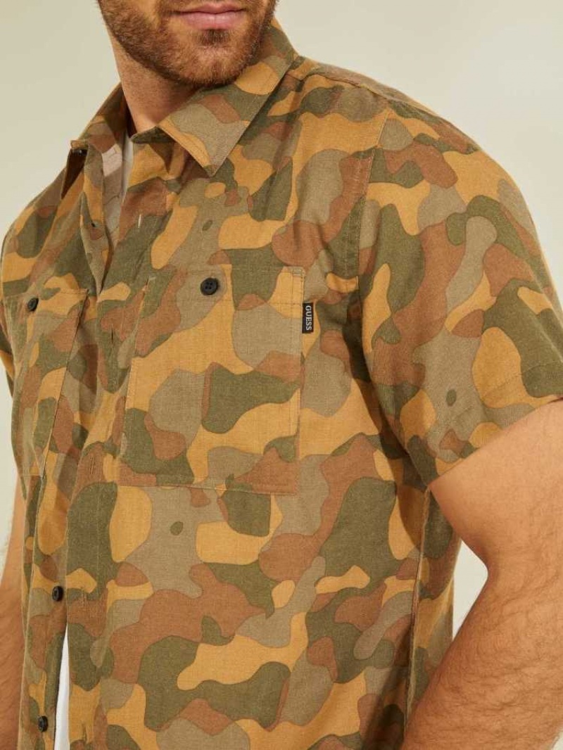 Chemises Guess Crafted Camo Homme Camouflage | 54790-ULSA