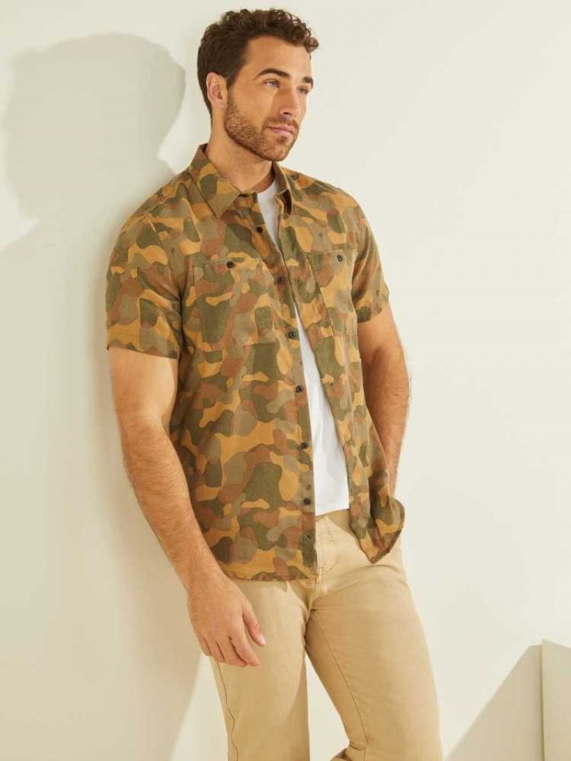 Chemises Guess Crafted Camo Homme Camouflage | 54790-ULSA