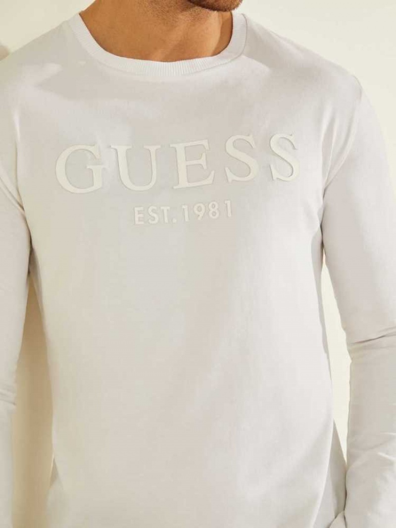 Chemises Guess Gammy Logo Homme Blanche | 59862-NQEG