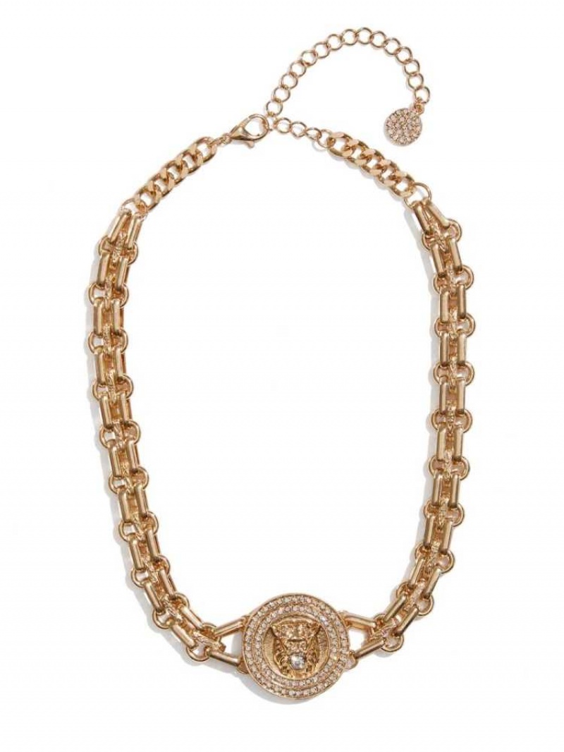 Collier Guess Lion Chainlink Femme Doré | 39721-LPCU