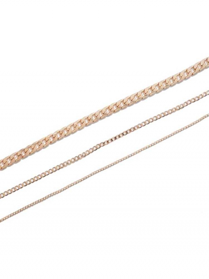 Collier Guess Rose Gold-Link Chain Link Choker Set Femme Rose Doré | 35162-ECKS