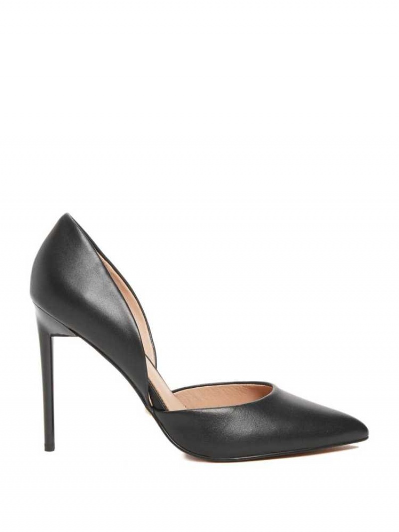 Escarpin Guess Heartbreaker Cuir d'Orsay Pump Femme Noir | 19508-JOPC