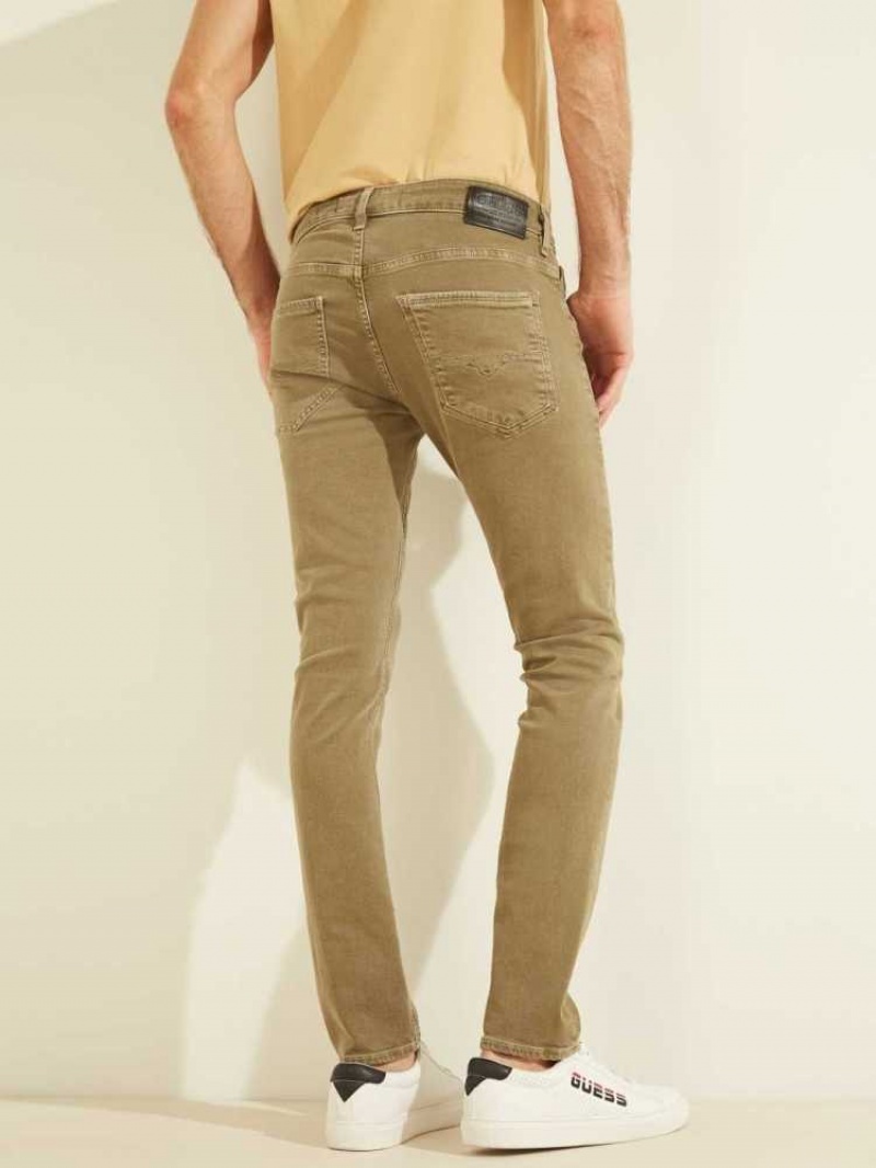 Jean Guess Dyed Mince Homme Vert | 10546-IOMT