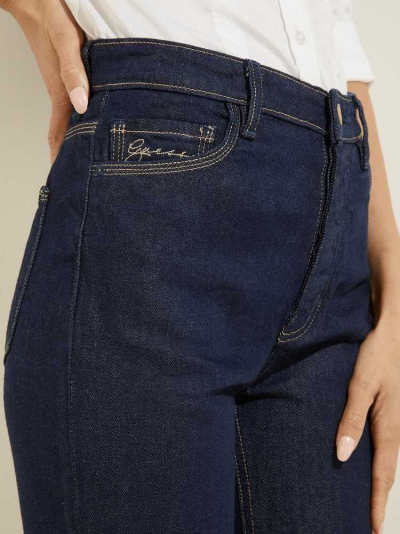 Jean Guess Eco '80s Droit Femme Bleu Foncé | 35149-ADXT