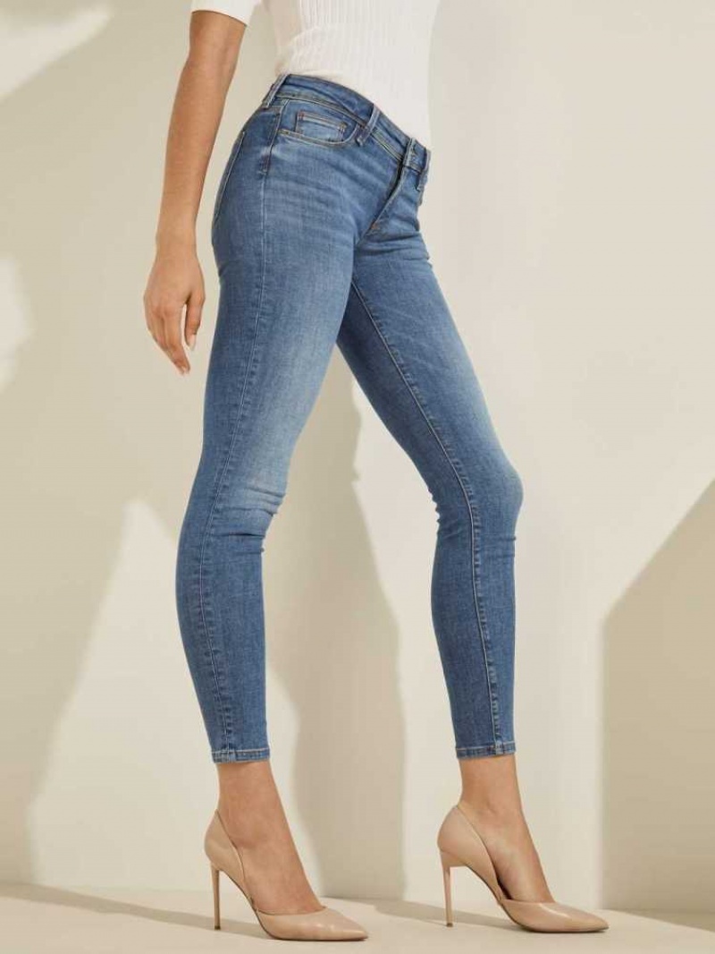 Jean Guess Eco Power Mince Femme Bleu | 54093-UDLI