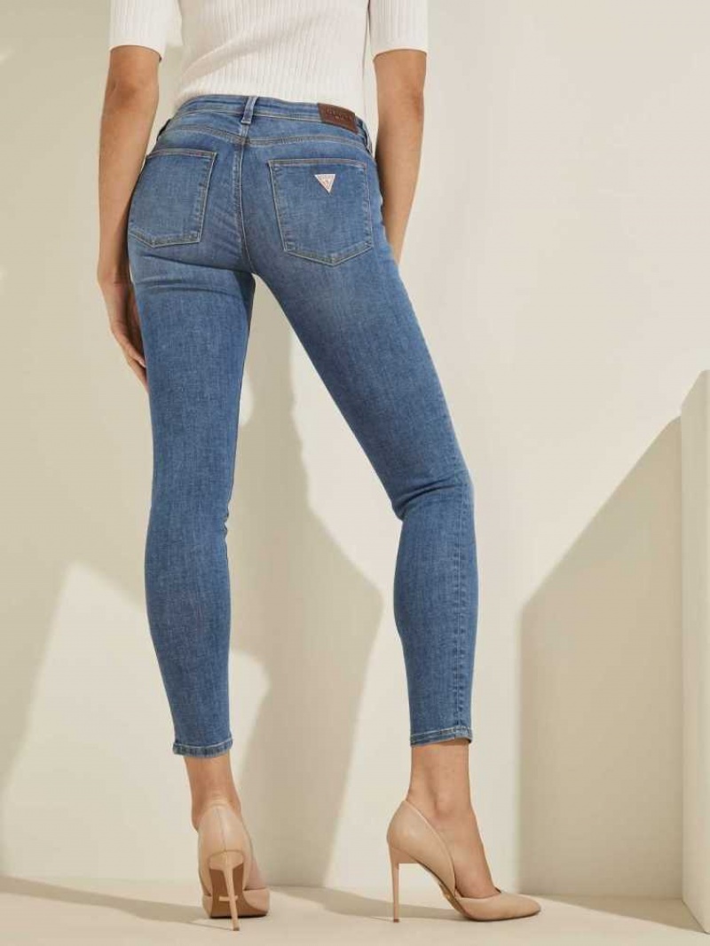 Jean Guess Eco Power Mince Femme Bleu | 54093-UDLI