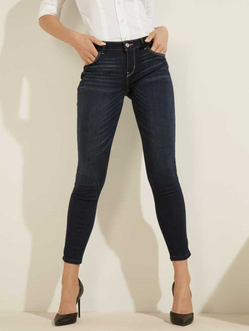 Jean Guess Low-Rise Power Mince Femme Lavage | 38724-ZOKX