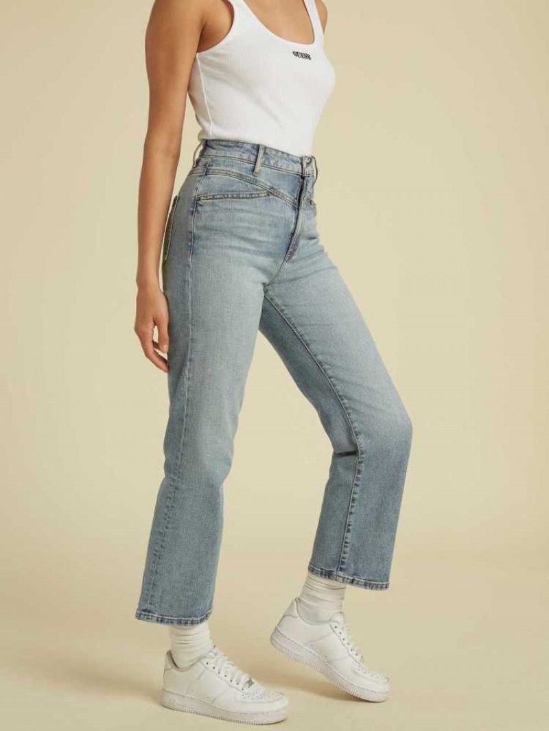 Jean Guess Originale Cropped Mom Femme Lavage Clair | 85736-ZVXW