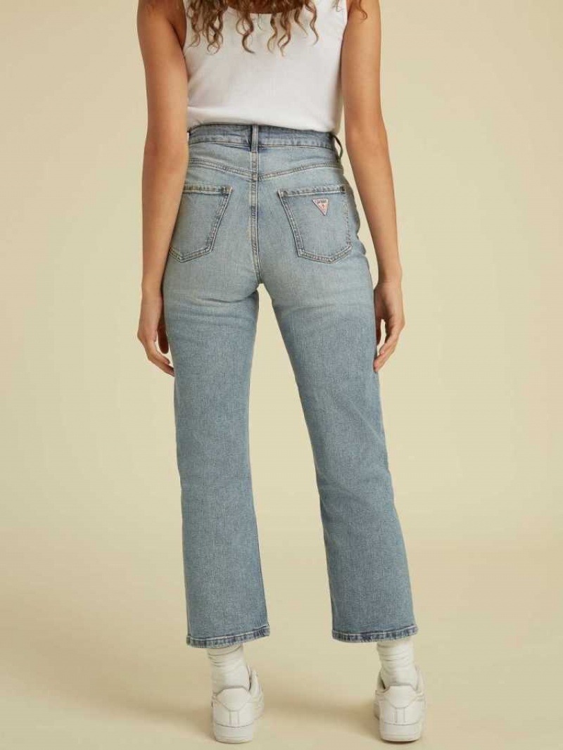 Jean Guess Originale Cropped Mom Femme Lavage Clair | 85736-ZVXW