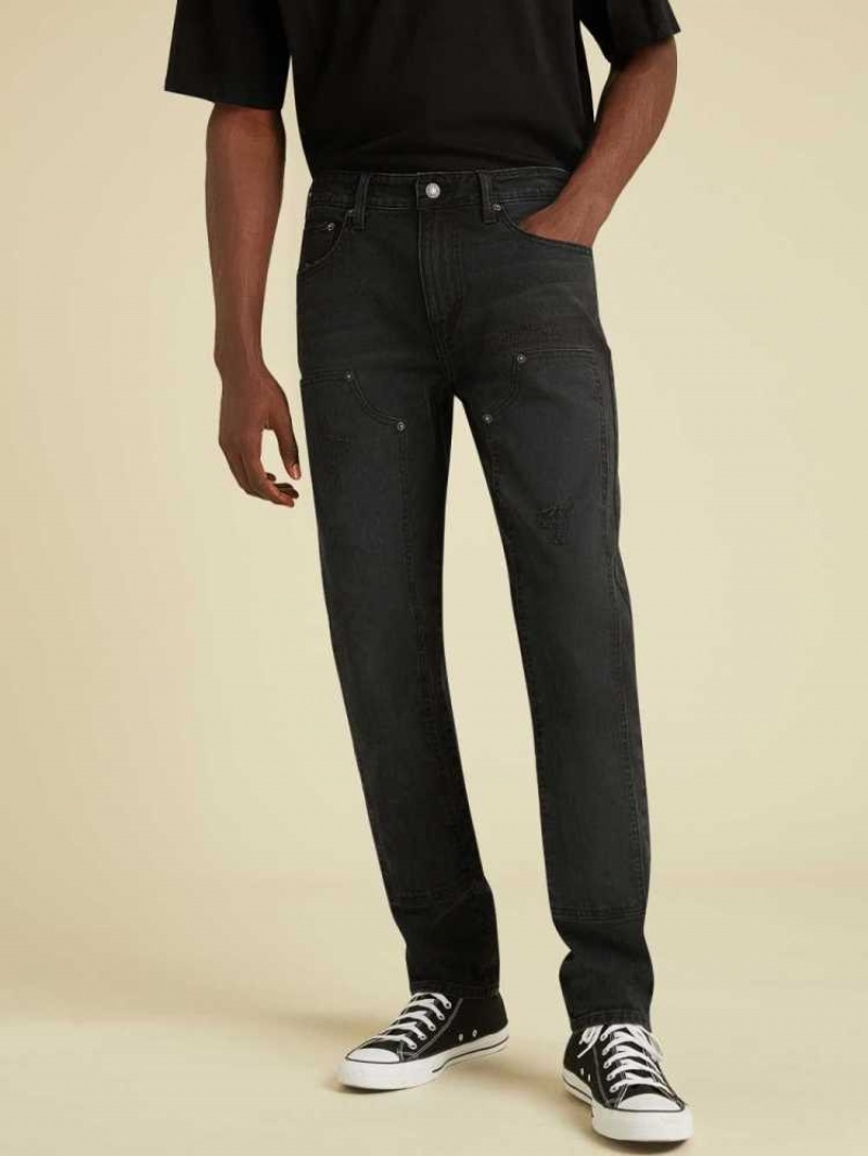 Jean Guess Originale Tactical Slim Droit Homme Noir Lavage | 34192-EGKN