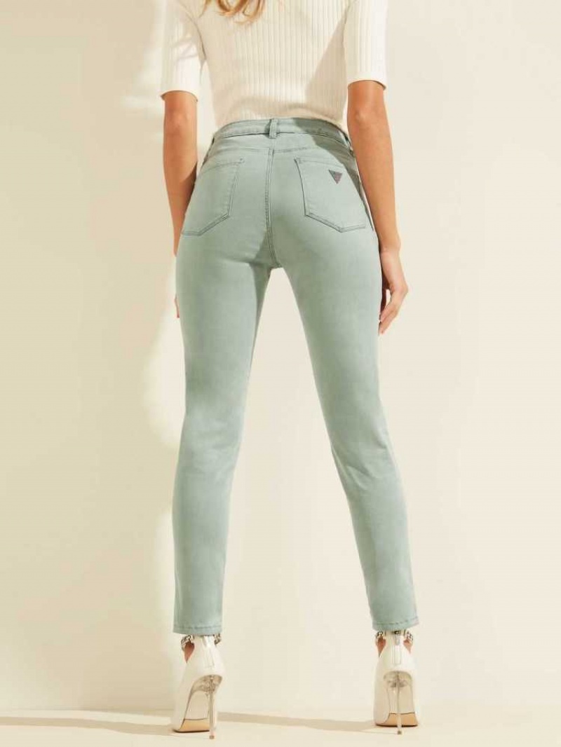 Jean Guess Pastel Sexy Curve Mince Femme Turquoise | 80713-YOUP