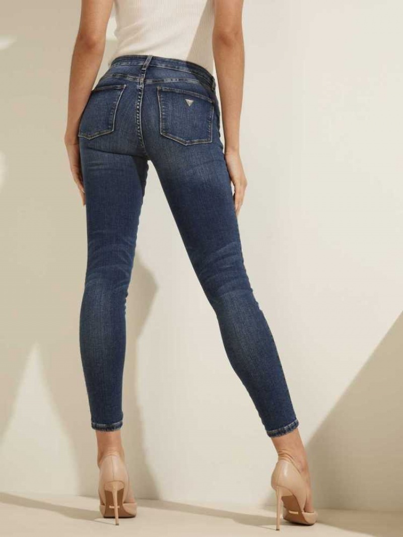 Jean Guess Sexy Curve Mid-Rise Mince Femme Lavage | 23715-QEPM