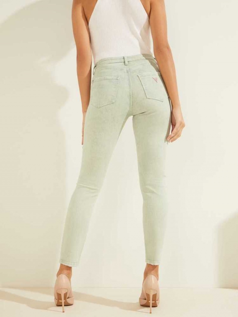 Jean Guess Super-High Rise Ultimate Mince Femme Vert | 09287-QTBE