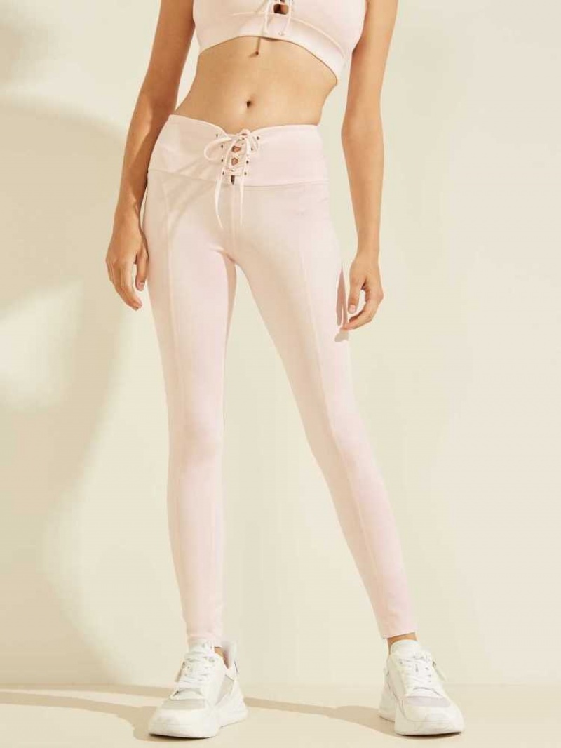 Leggings Guess Dentelle-Up Femme Blanche | 37415-ZPCY