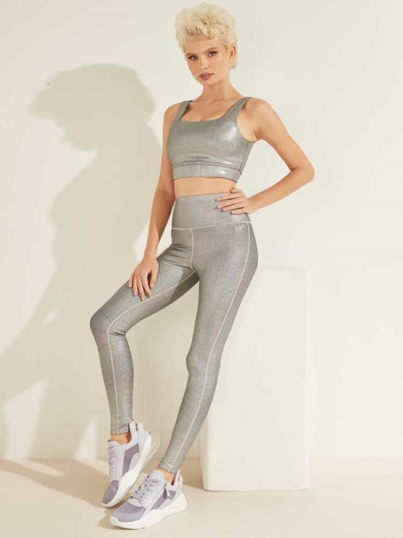 Leggings Guess Edith Holographic Femme Noir | 39147-IOAS