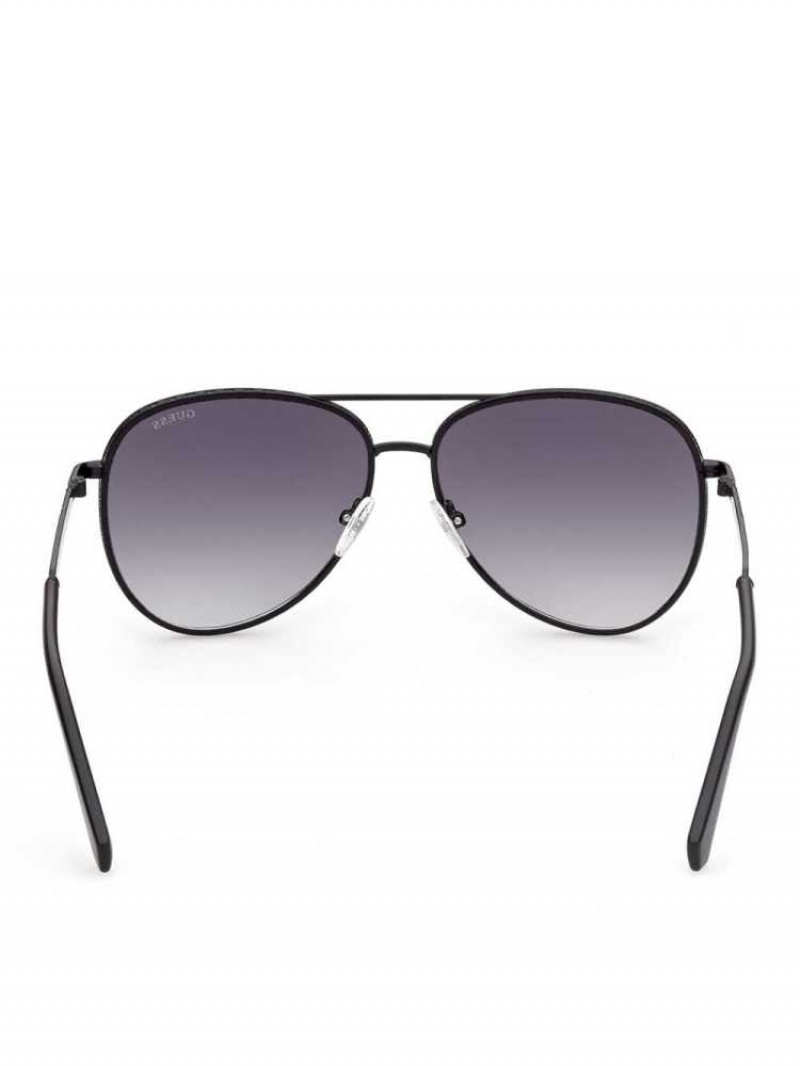 Lunette de Soleil Guess Aviator Homme Noir | 18620-OUWN