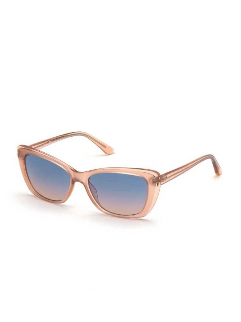 Lunette de Soleil Guess Lori Cat-Eye Femme Rose Clair | 71249-KZJS