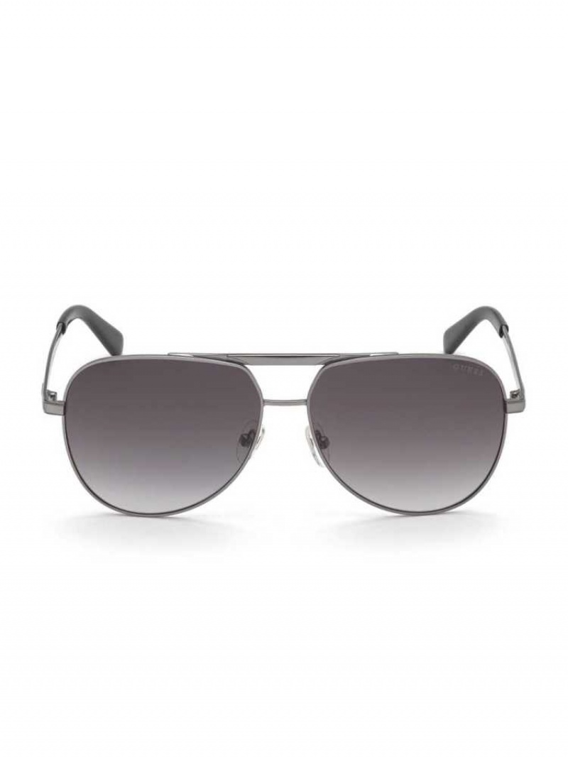 Lunette de Soleil Guess Manny Aviator Homme Argent | 92516-AVUG