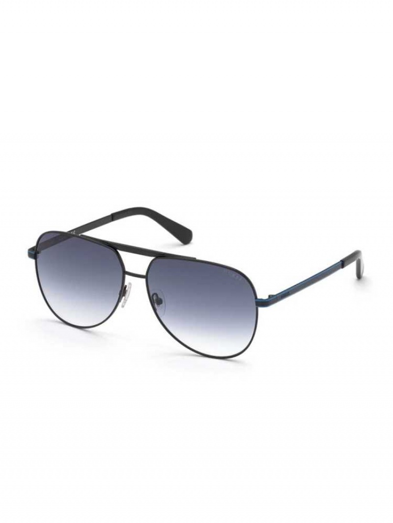 Lunette de Soleil Guess Manny Aviator Homme Noir | 10324-WYHA