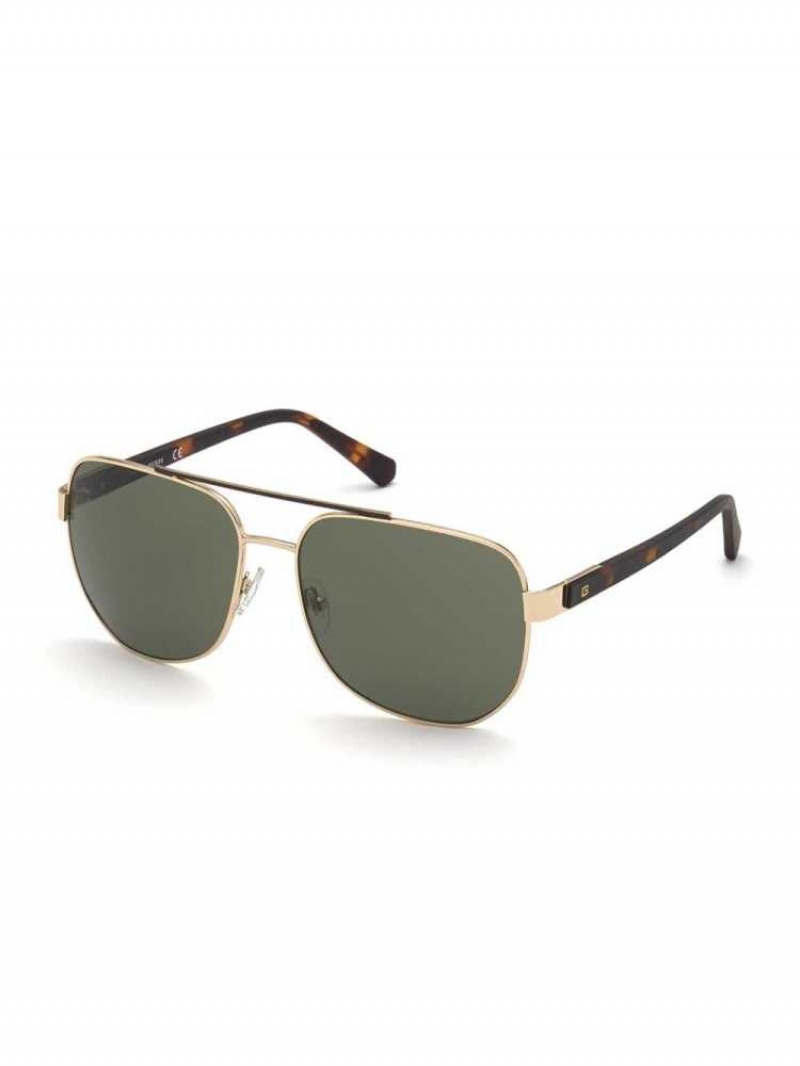 Lunette de Soleil Guess Marlon Navigator Homme Vert Doré | 52031-SFCU