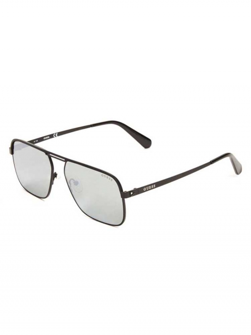 Lunette de Soleil Guess Top Bar Aviator Homme Lavage | 86791-JAYI