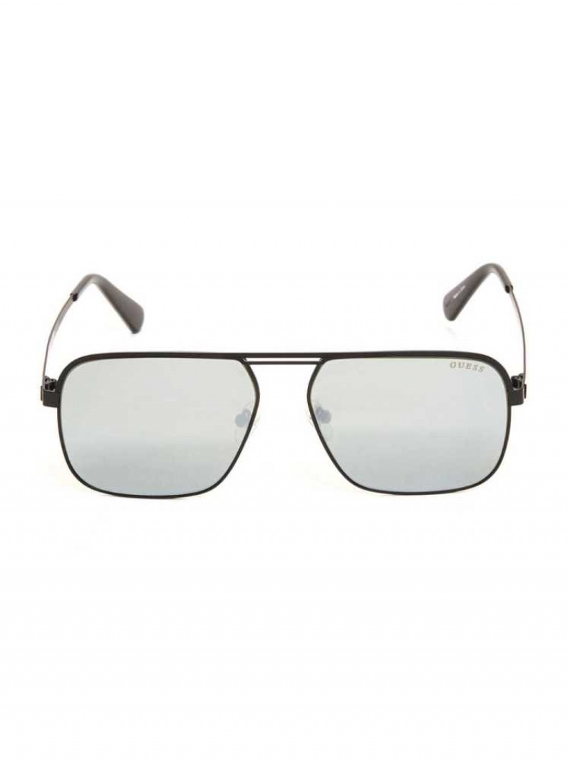 Lunette de Soleil Guess Top Bar Aviator Homme Lavage | 86791-JAYI