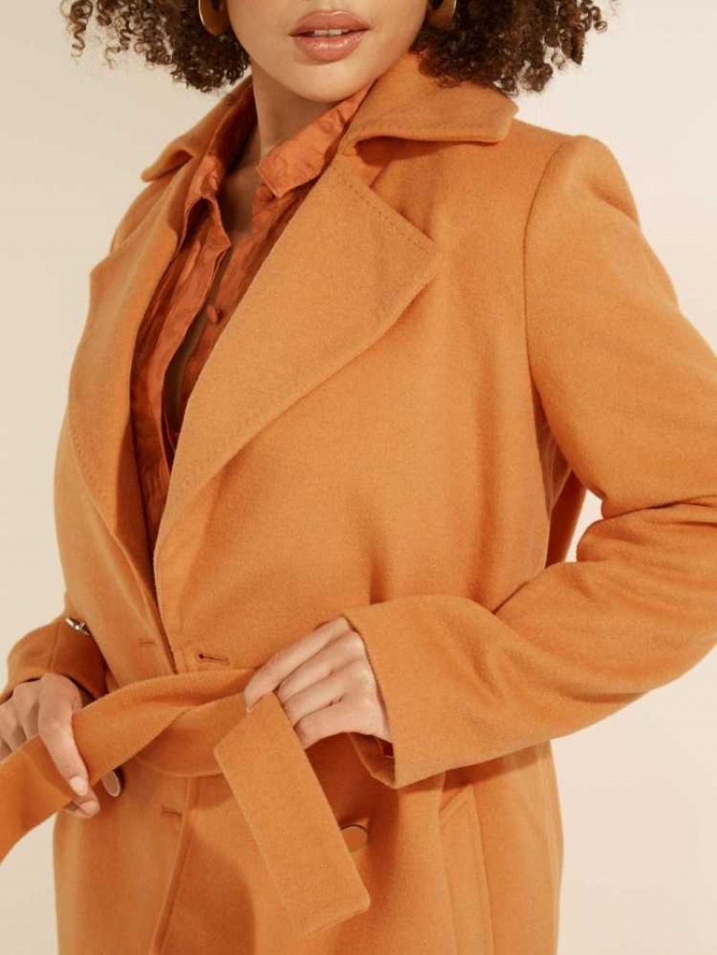 Manteaux Guess Dounia Trench Femme Orange | 26731-ZSUY