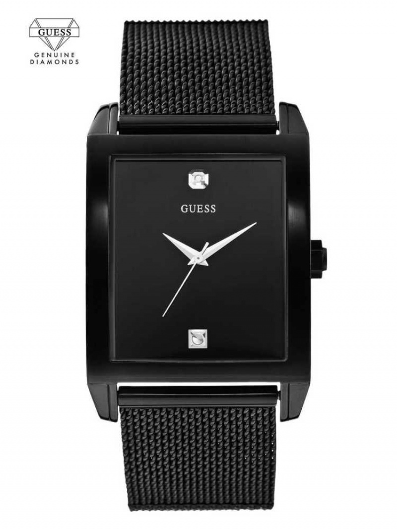 Montre Guess Black Mesh Diamond Analog Homme Obsidienne | 82501-PREY