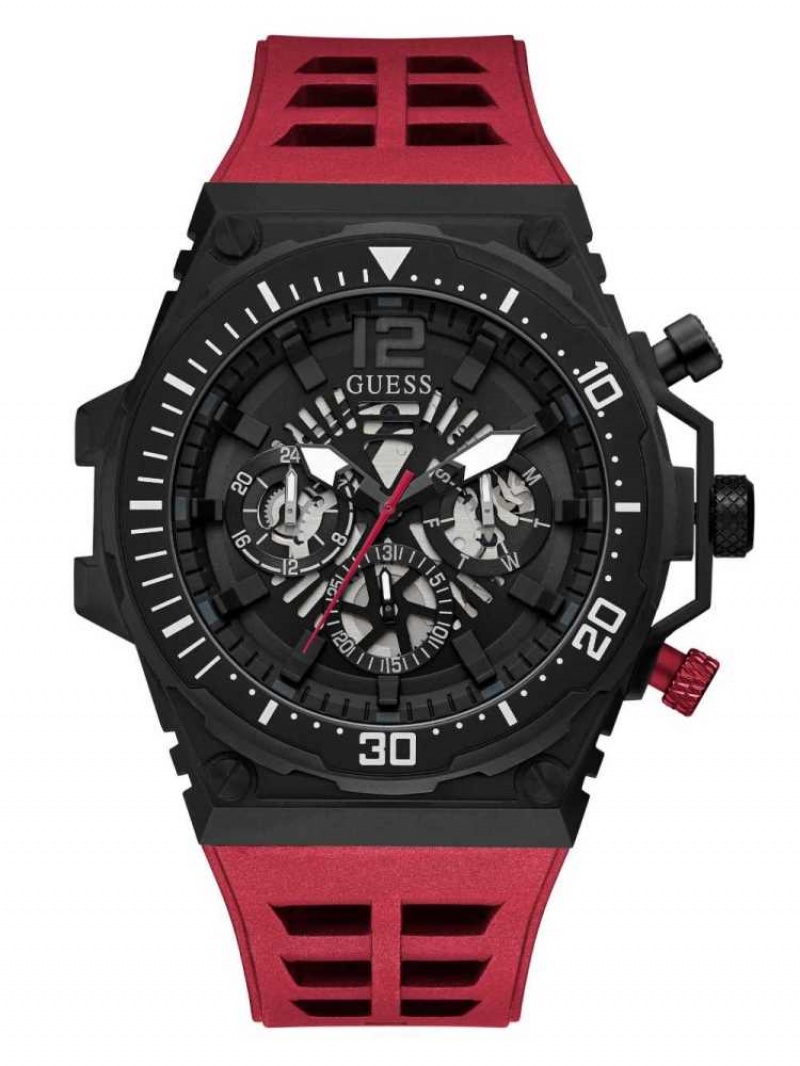 Montre Guess Black and Red Multifonction Homme Multicolore | 78236-WYKP