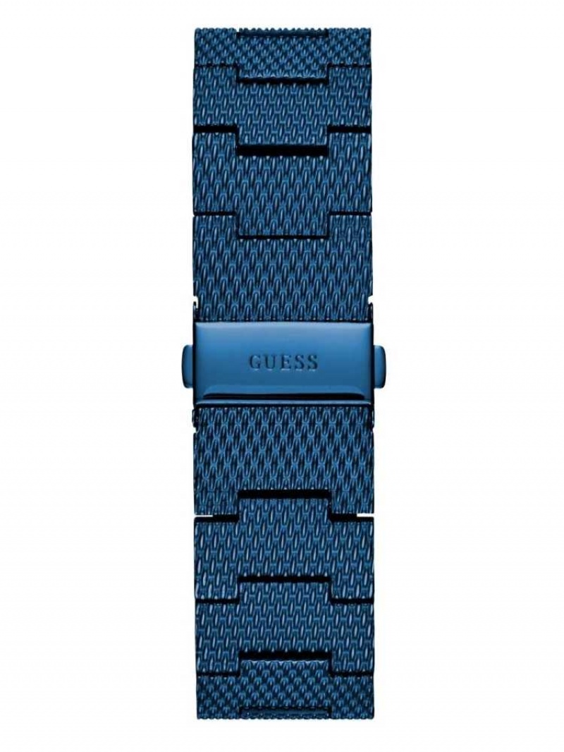 Montre Guess Blue Diamond Rectangular Femme Bleu | 15798-AUGT