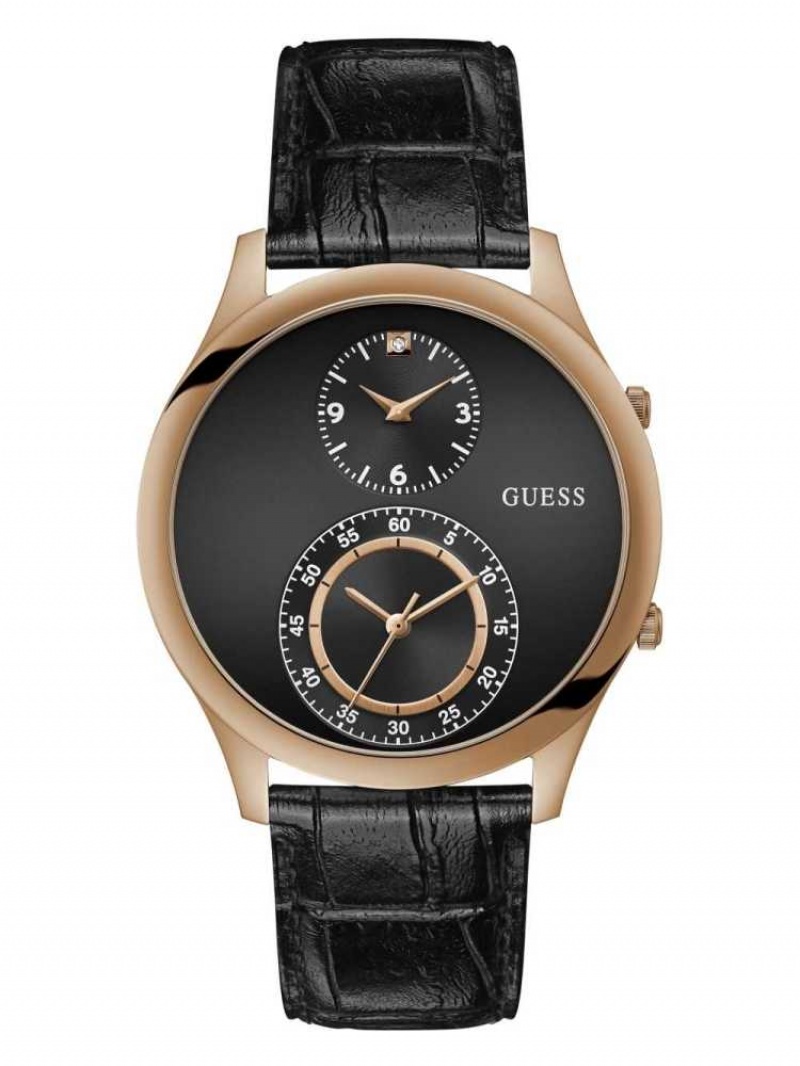 Montre Guess Dos Rose Gold-Tone and Black Multifonction Homme Multicolore | 49017-NVMC