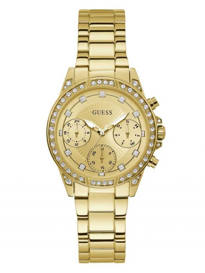 Montre Guess Gold-Tone Chrono-Look Femme Doré | 03629-HGEL