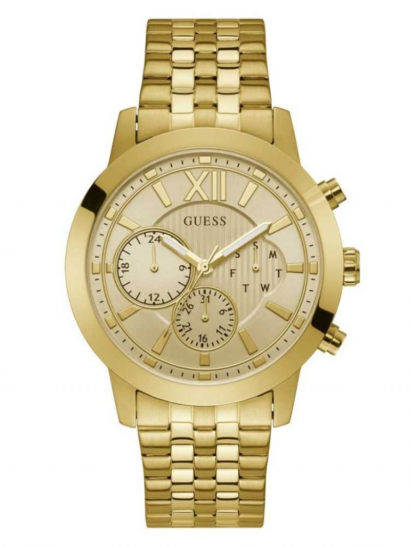 Montre Guess Gold-Tone Chrono-Look Multifonction Homme Doré | 19728-ZDQE