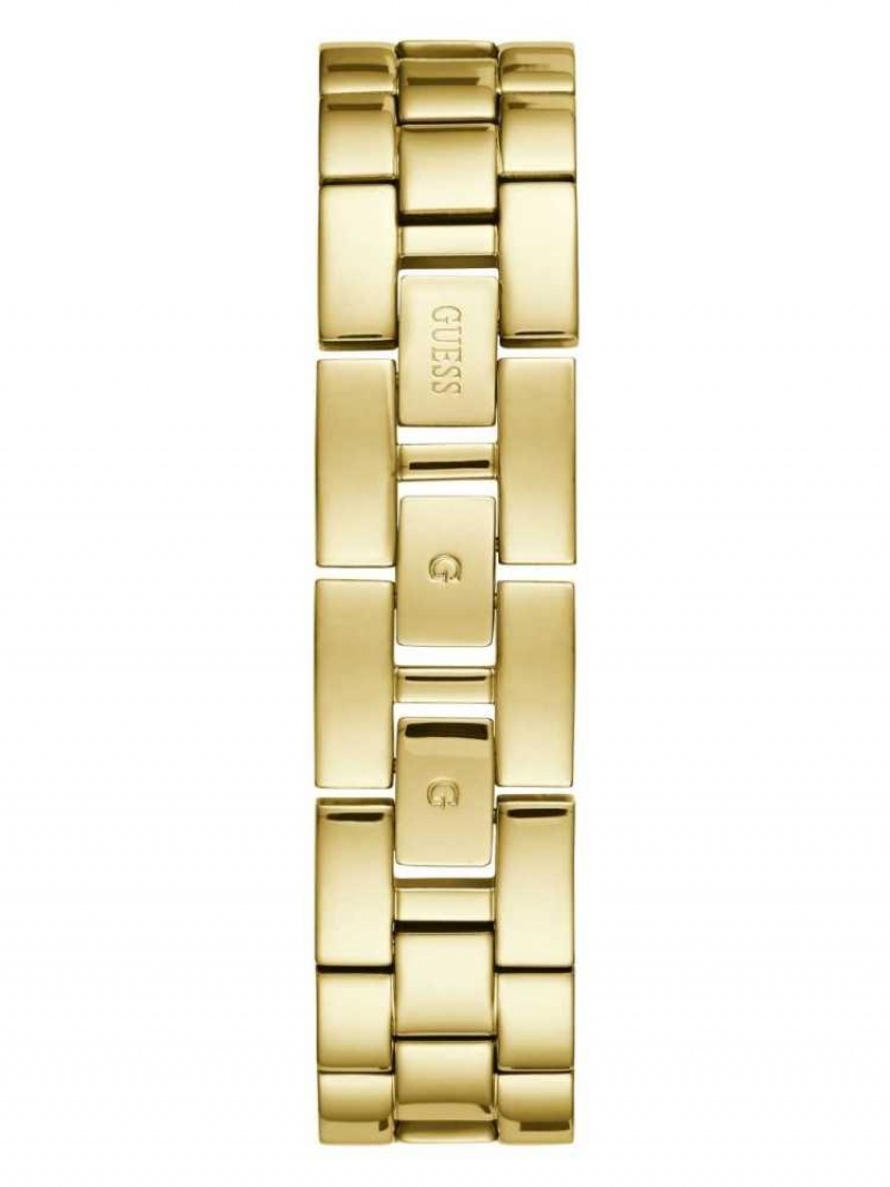 Montre Guess Gold-Tone Crystal Bangle Analog Femme Doré | 18923-QOJN