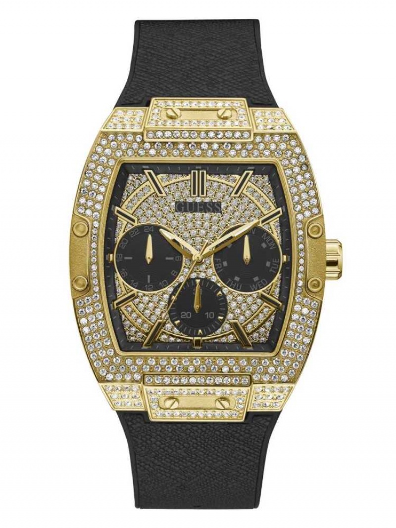 Montre Guess Gold-Tone Crystal Multifonction Homme Noir | 21638-JDHW