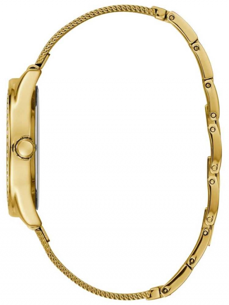 Montre Guess Gold-Tone Logo Analog Femme Doré | 30491-UQNT