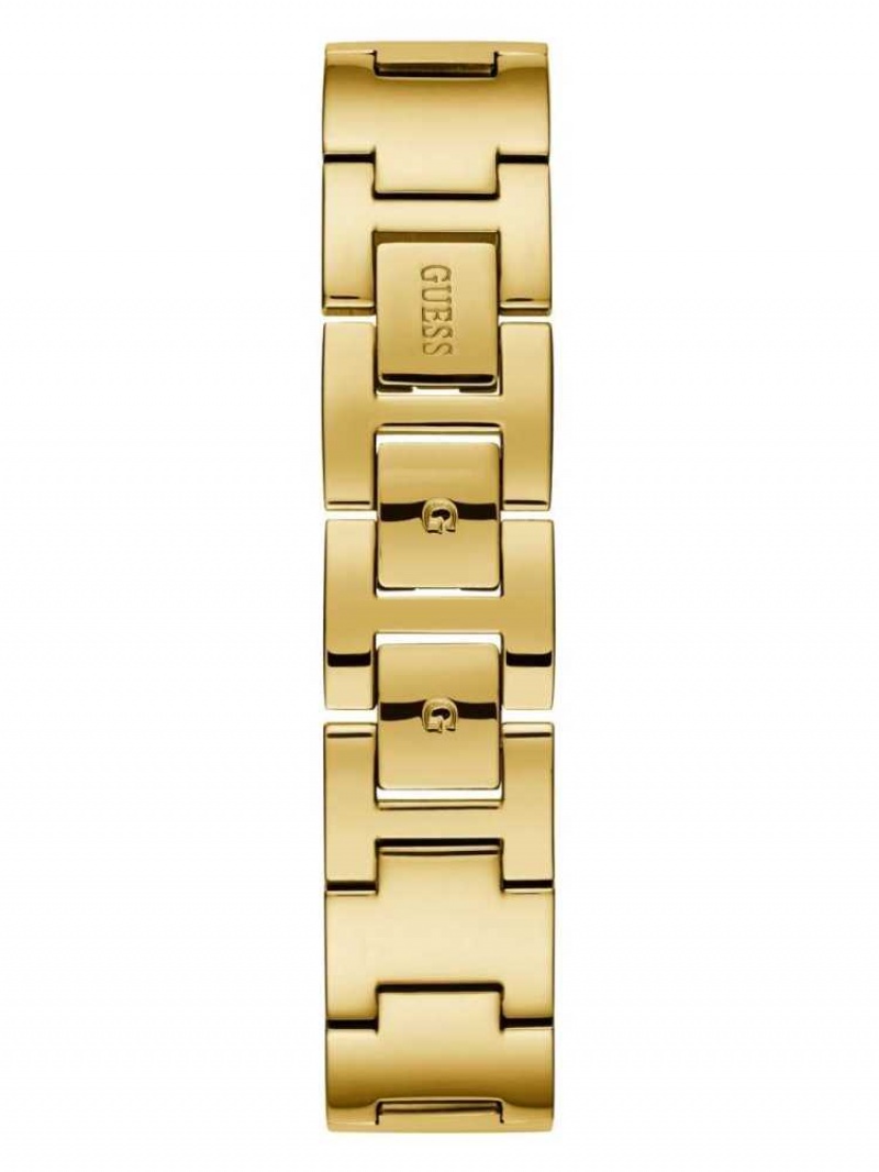 Montre Guess Gold-Tone Logo Analog Femme Doré | 30491-UQNT