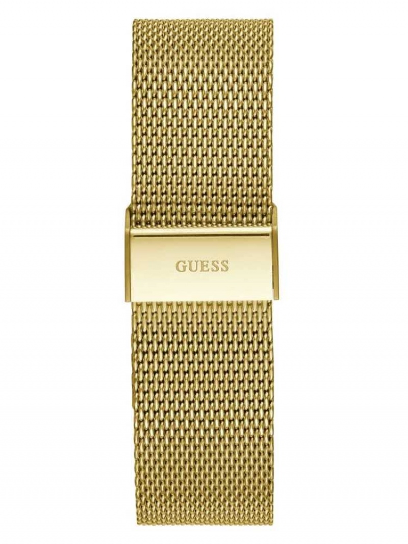 Montre Guess Gold-Tone Mesh Multifunctional Homme Doré | 30986-QPSV