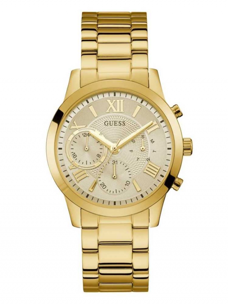 Montre Guess Gold-Tone Multifonction Homme Doré | 50418-QEHN