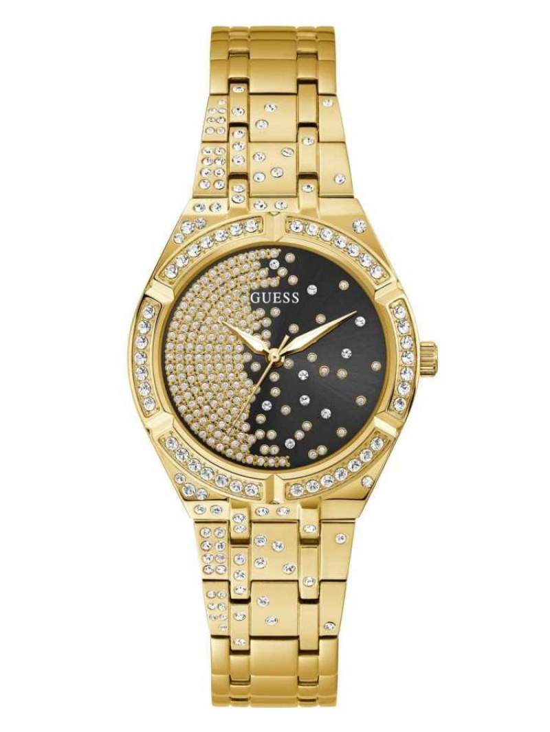 Montre Guess Gold-Tone and Black Analog Femme Multicolore | 54876-HMIL